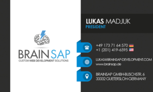 Business Card Design by SDCDesign for Brainsap GmbH | Design: #7669030