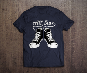 Please do t-shirt design with the three different shoes