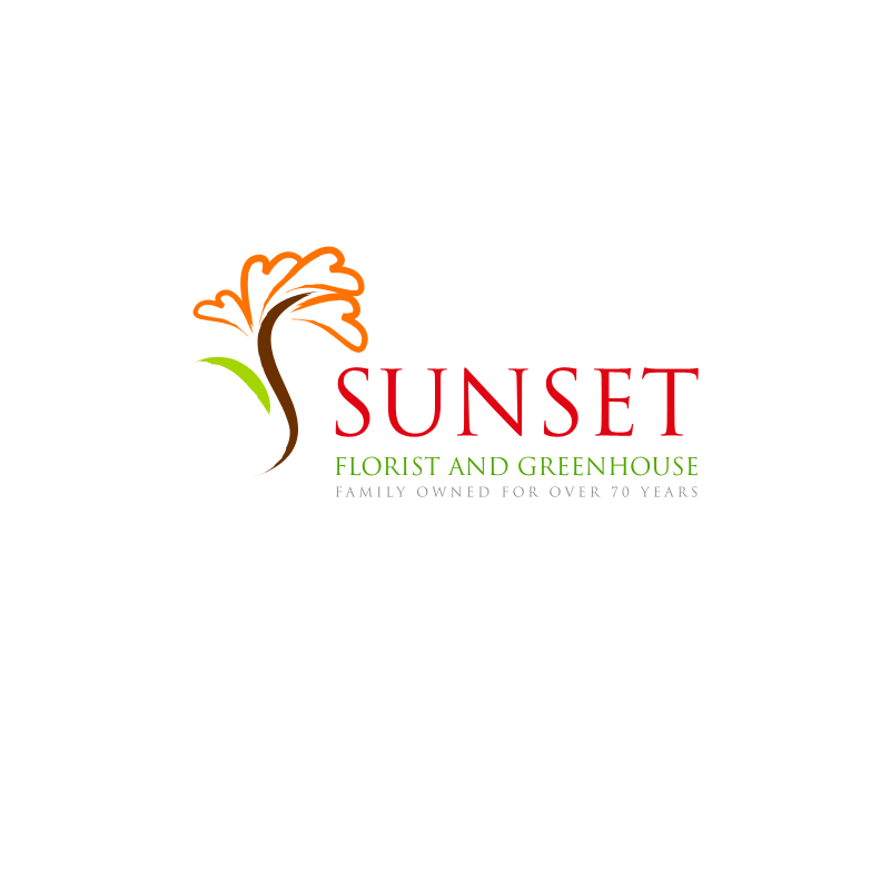 Logo Design by carlomagno for Sunset Florist and Greenhouse | Design #7807156