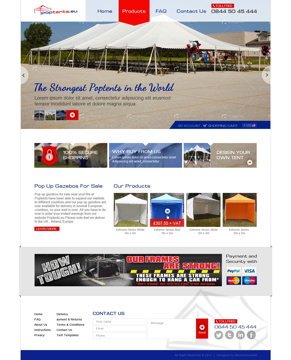 Web Design by AVROM for Poptents.eu | Design #1907845