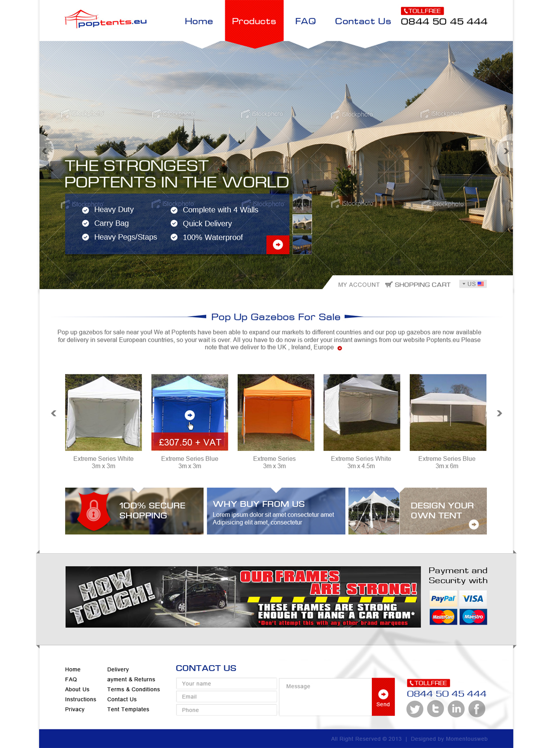 Web Design by AVROM for Poptents.eu | Design #1907848