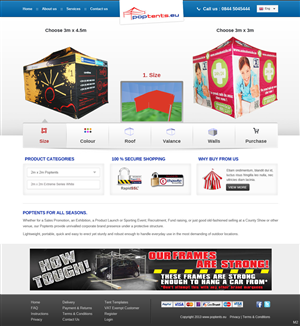Web Design by pb for Poptents.eu | Design: #1925414