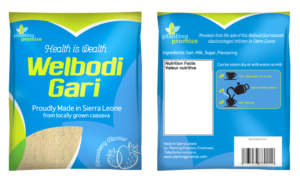 A social enterprise charity working in Sierra Leone needs new packaging for its Welbodi Gari snack | Design Emballage par ordelya.nicole