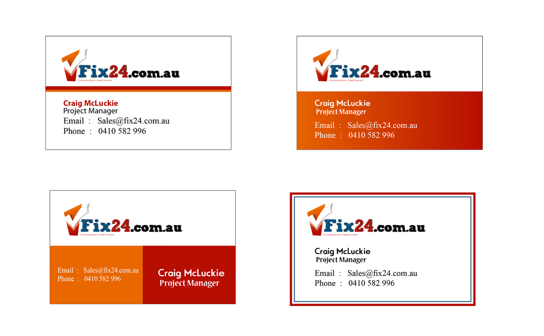 Business Card Design by Mayan Graphics for Www.Fix24.com.au | Design #1912173