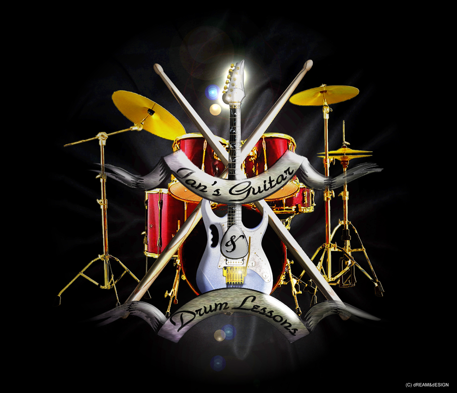 Logo Design by Melanie Garey for Ian's Guitar & Drum Lessons | Design #1953260