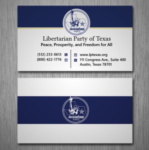 Business Card Design by Lanka Ama for Libertarian Party of Texas | Design: #7686374