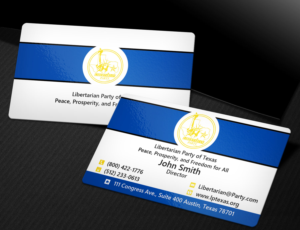 Design de Carte de Visite par Lanka Ama pour Libertarian Party of Texas | Design : #7692060