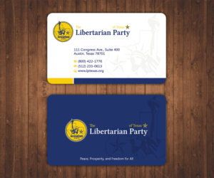 Diseño de Tarjeta de Presentación por Stylez Designz para Libertarian Party of Texas | Diseño: #7730876