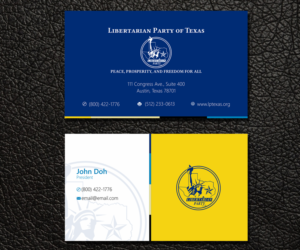 Business Card Design by KennestDesigns for Libertarian Party of Texas | Design #7702259
