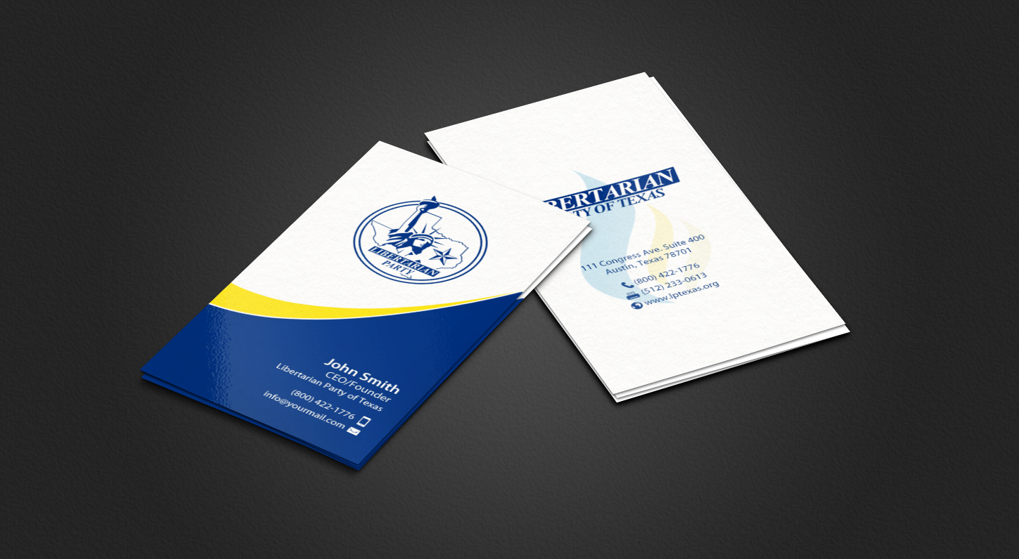 Diseño de Tarjeta de Presentación por chandrayaan.creative para Libertarian Party of Texas | Diseño #7791174