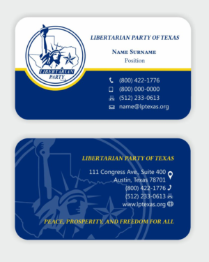Diseño de Tarjeta de Presentación por IneseRo para Libertarian Party of Texas | Diseño: #7695506