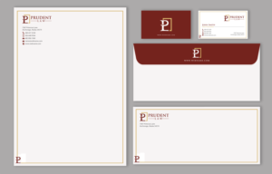 Prudent Law Stationary - logo provided | Stationery Design by chandrayaan.creative