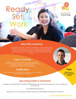 Flyer Design by iTech Graphics for All Health Training | Design: #7810398