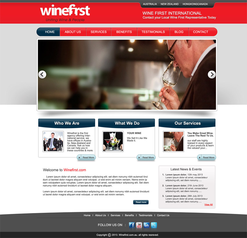Web Design by DesignXyz for Wine First | Design #2059134