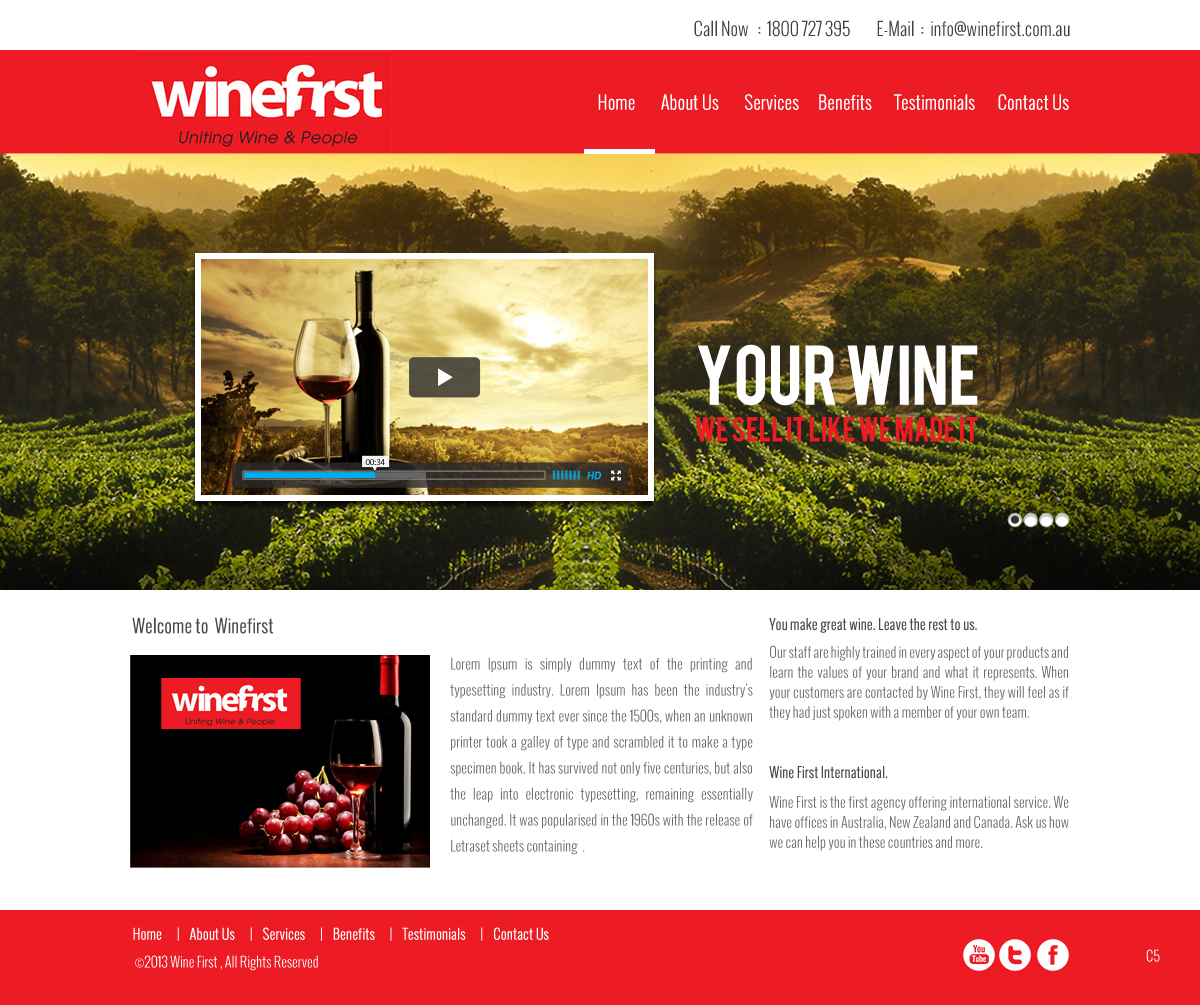Web Design by pb for Wine First | Design #2035031