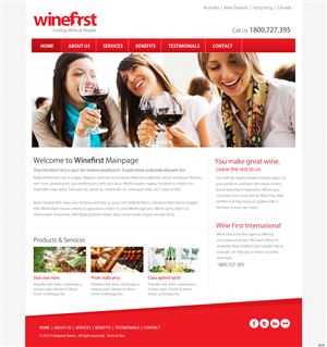 Web Design by pb for Wine First | Design: #2035038