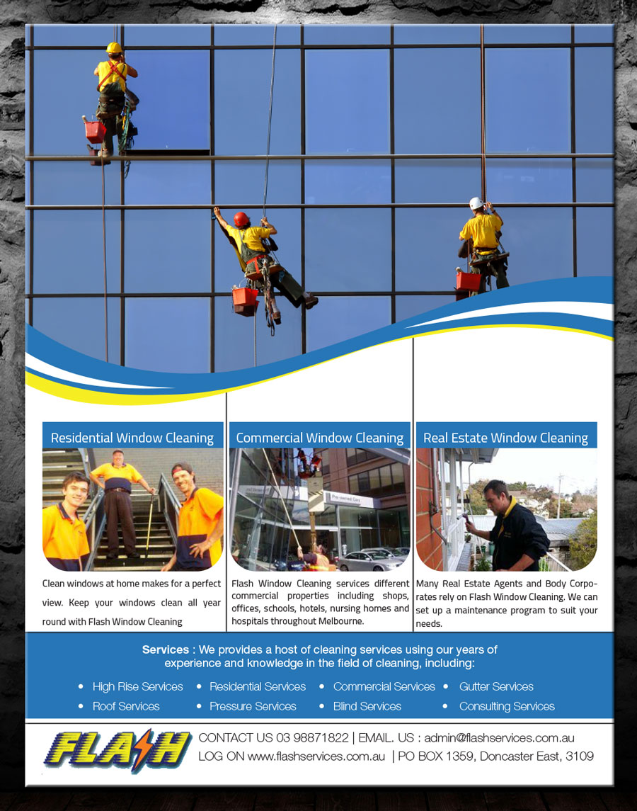 Design de Flyer par theblueart pour Flash Window Cleaning | Design #8017839