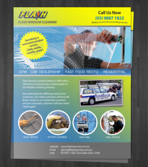 Diseño de Flyer por dayzign para Flash Window Cleaning | Diseño: #8389308