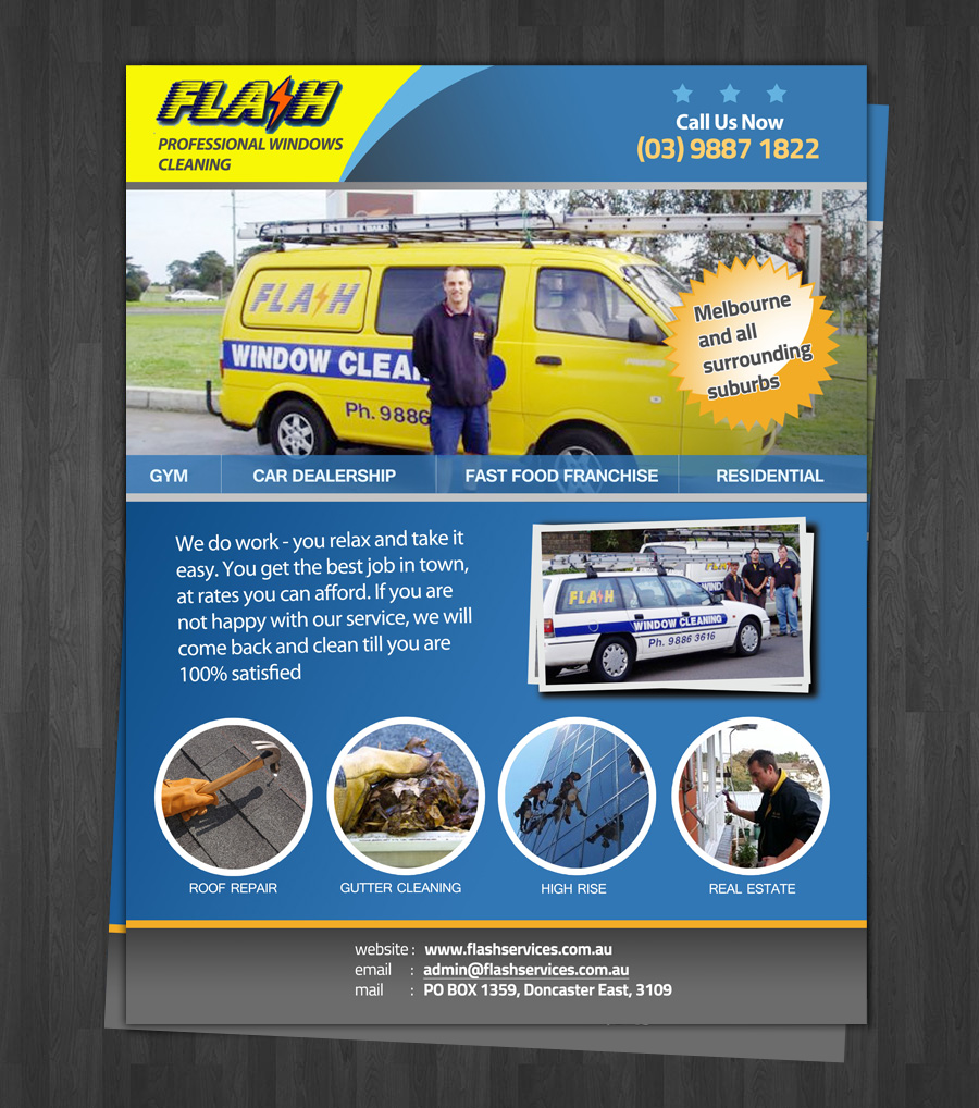 Flyer Design by dayzign for Flash Window Cleaning | Design #8400922