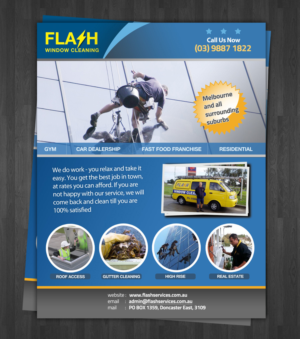 Diseño de Flyer por dayzign para Flash Window Cleaning | Diseño: #8409114