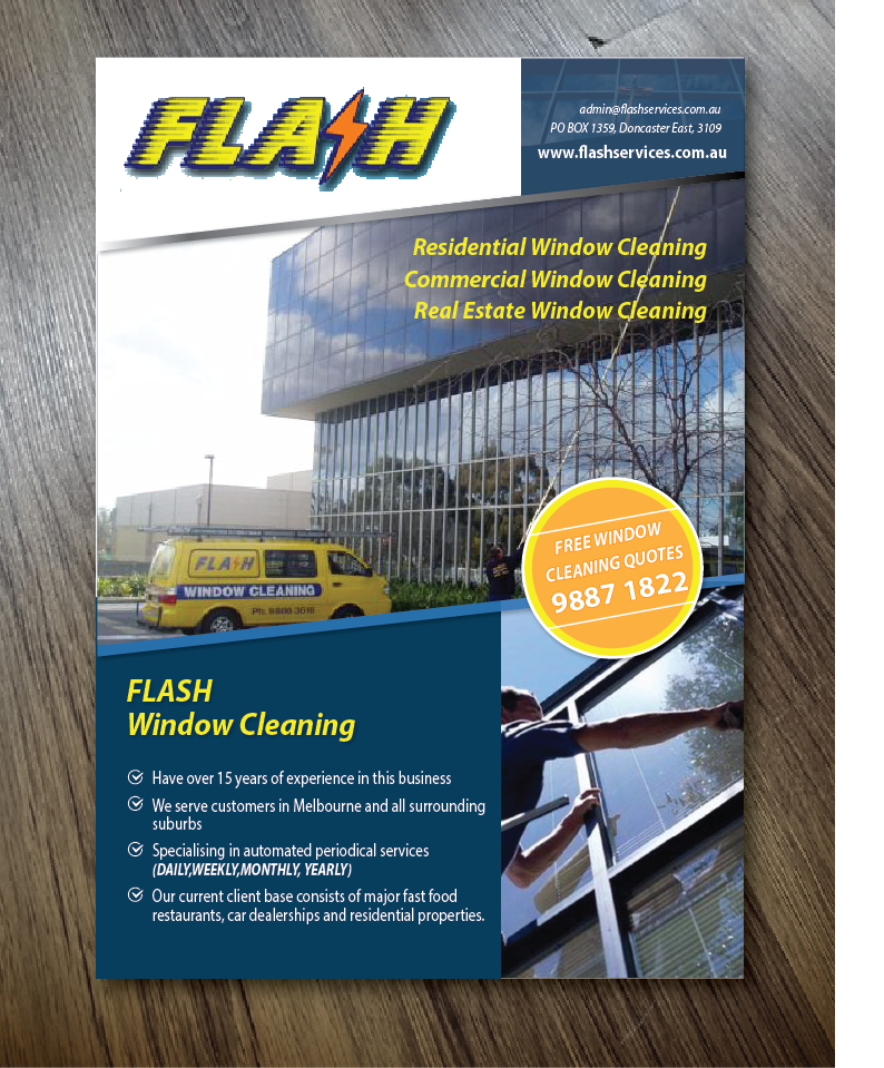 Diseño de Flyer por alex989 para Flash Window Cleaning | Diseño #8169594