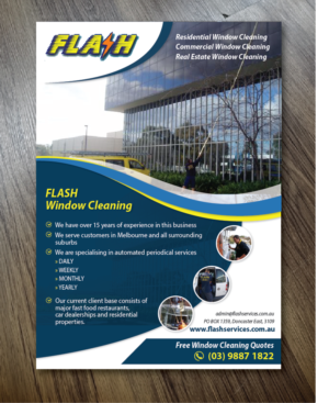 Diseño de Flyer por alex989 para Flash Window Cleaning | Diseño: #8397549