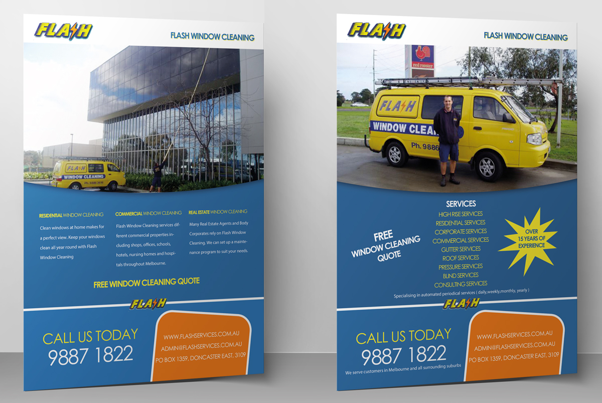 Flyer Design by Selda for Flash Window Cleaning | Design #8173507