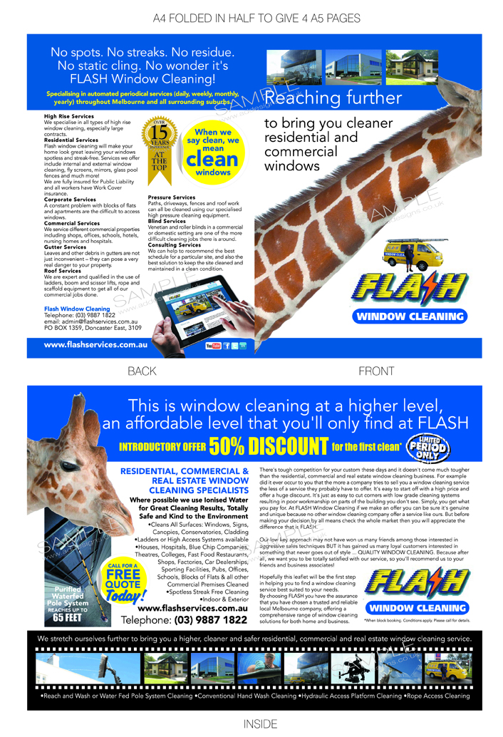 Flyer Design by the artworks for Flash Window Cleaning | Design #8154935