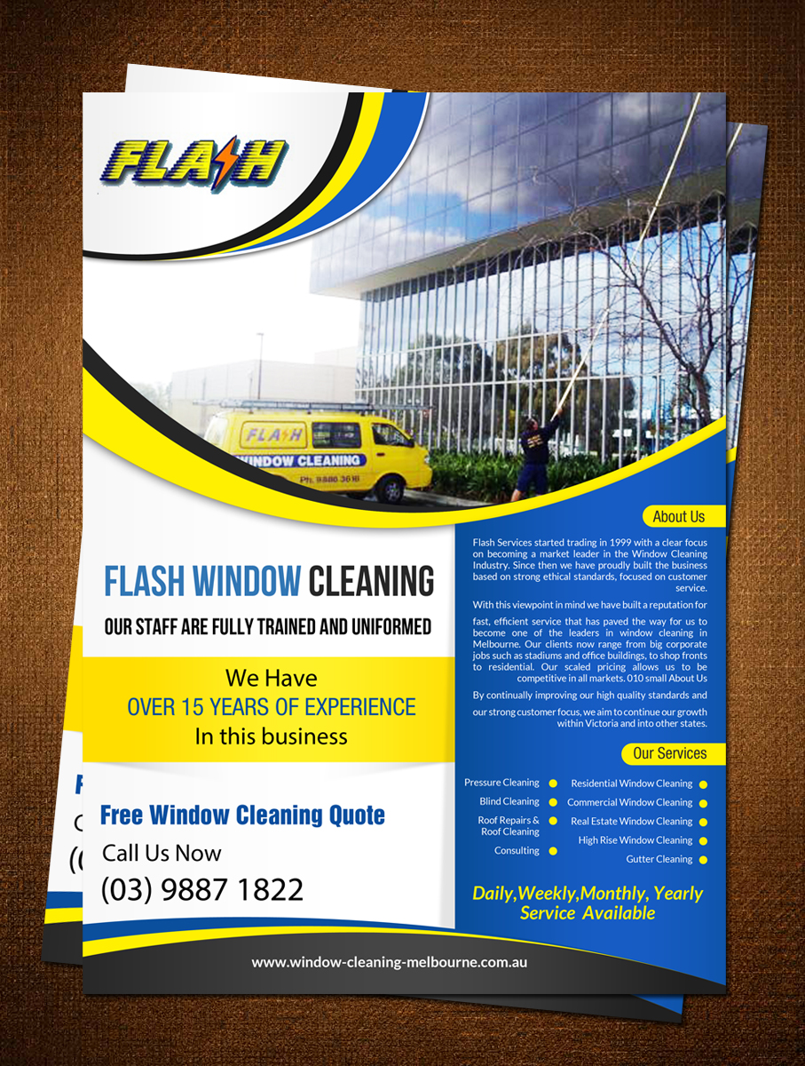 Design de Flyer par debdesign pour Flash Window Cleaning | Design #8161041