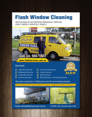 Diseño de Flyer por meet007 para Flash Window Cleaning | Diseño: #8164343