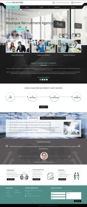 Web Design by SJ-Designer for Chase Recruitment | Design #7812272