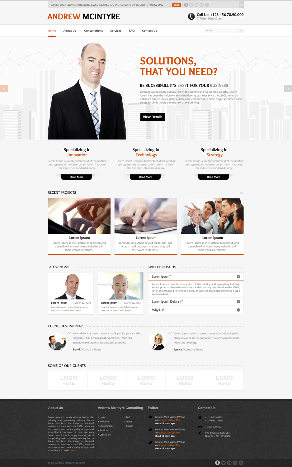 Web Design par Nur Mohammad pour Andrew McIntyre Consultancy | Design #1934281