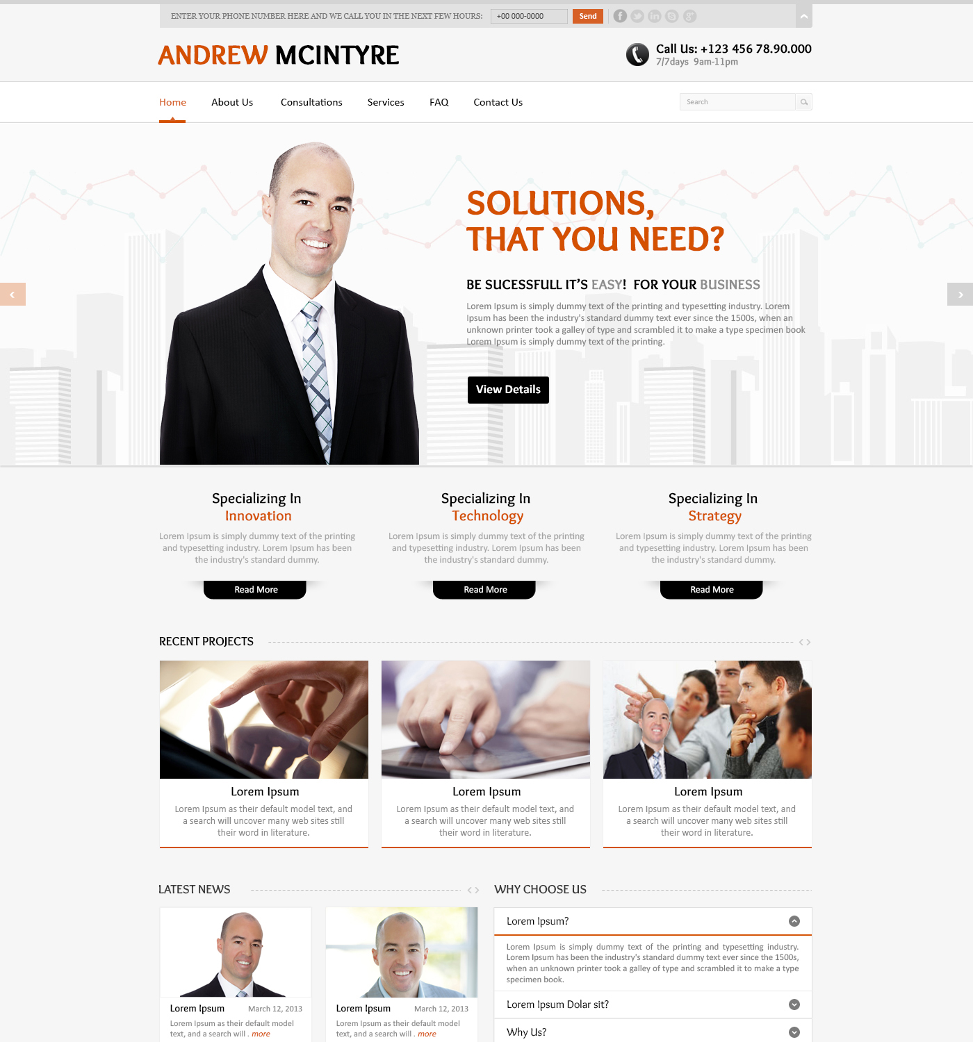 Web Design by Nur Mohammad for Andrew McIntyre Consultancy | Design #1934286