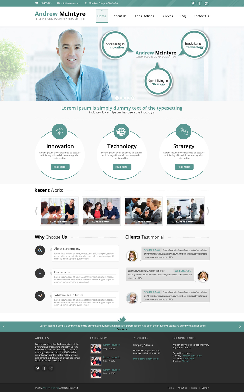 Web Design by Nur Mohammad for Andrew McIntyre Consultancy | Design #1934292