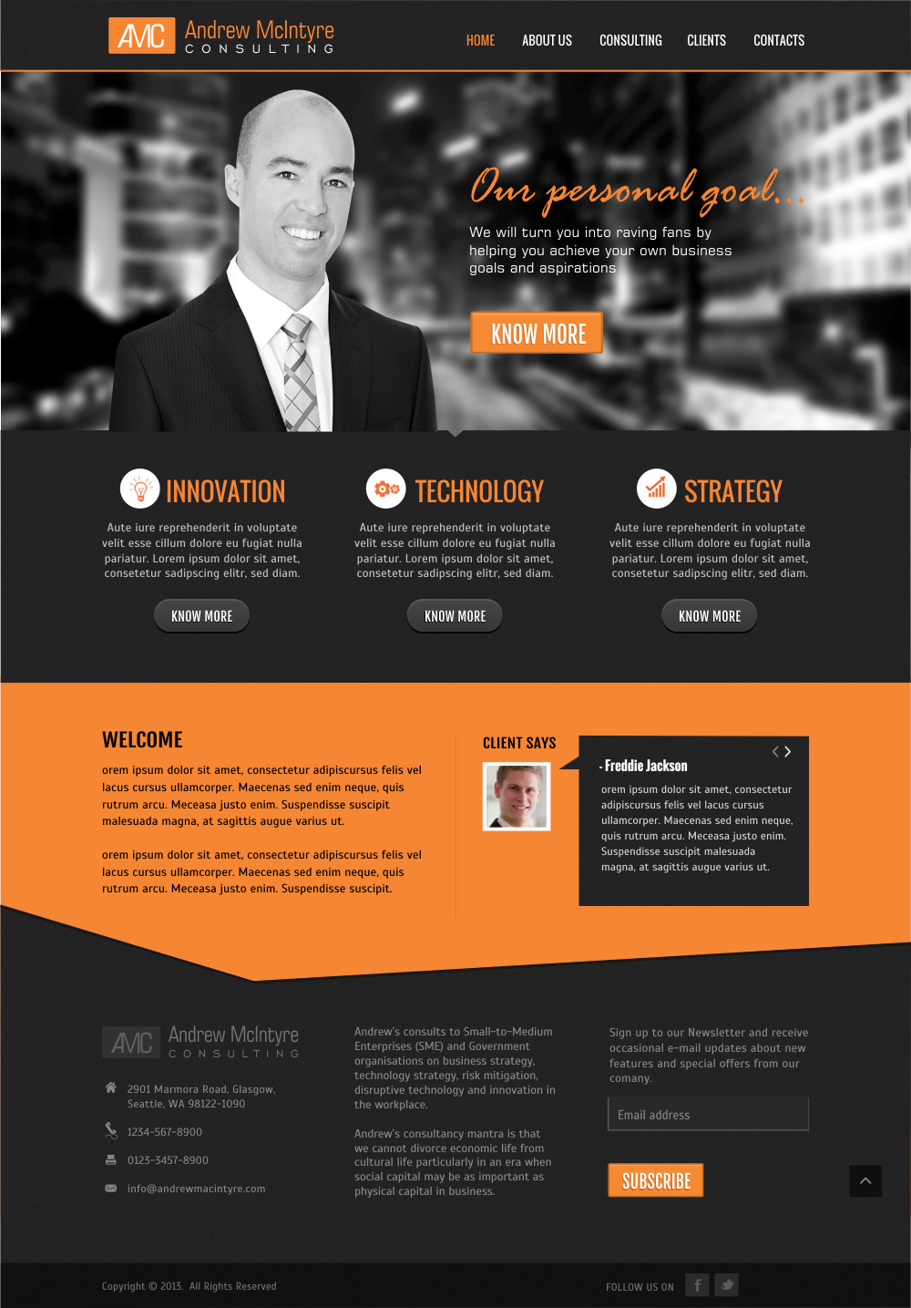Web-Design von CreativeIyke für Andrew McIntyre Consultancy | Design #1917891