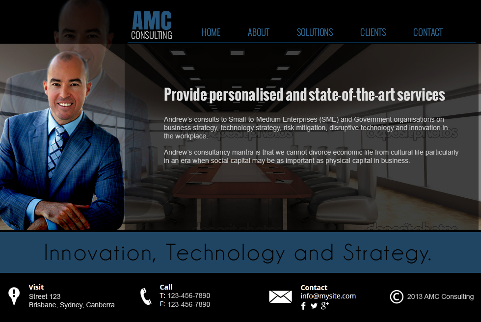 Web Design by jeckx2 for Andrew McIntyre Consultancy | Design #1971655