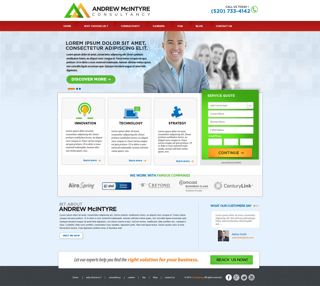 Web Design by dp for Andrew McIntyre Consultancy | Design #1925979