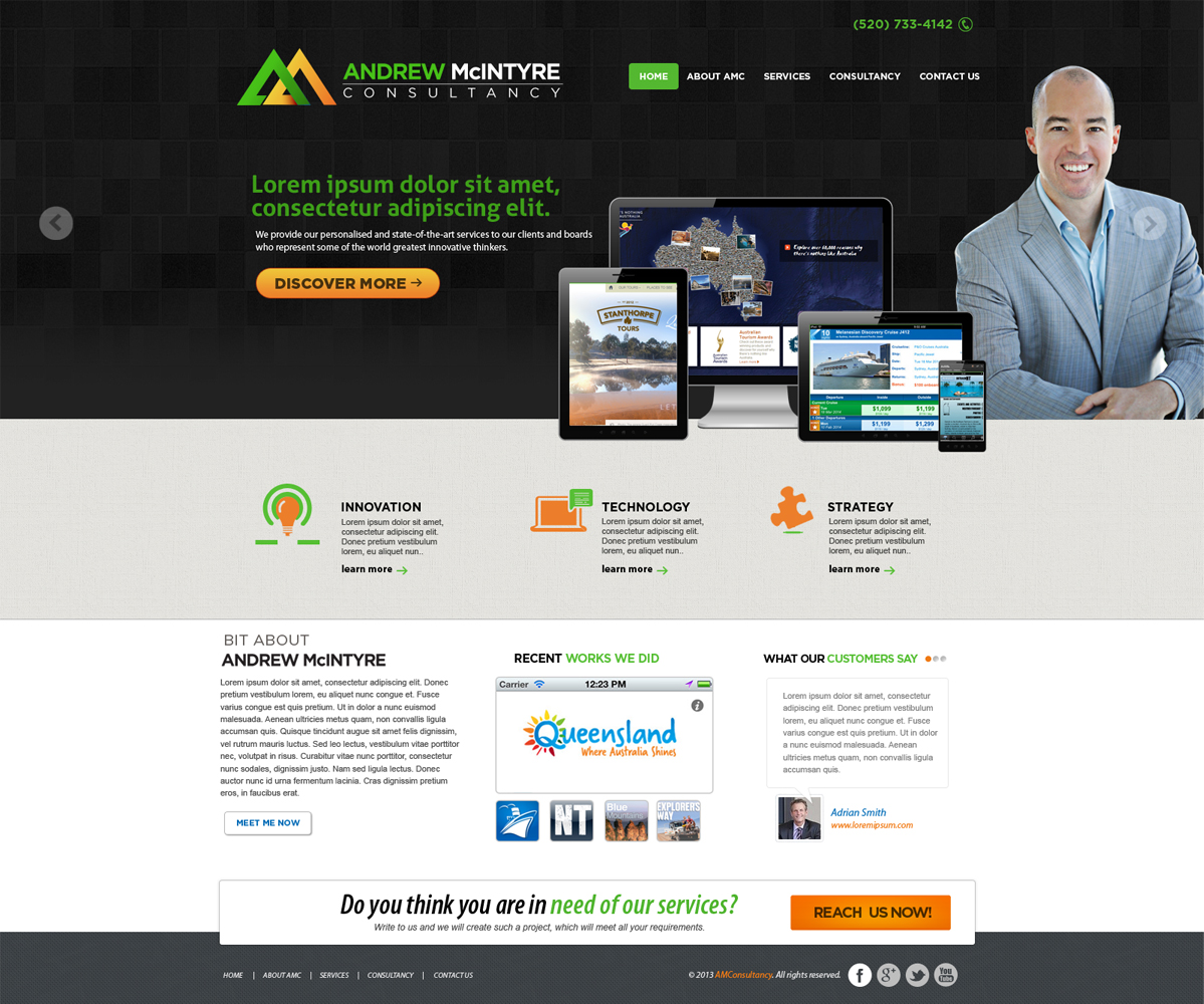 Web Design by dp for Andrew McIntyre Consultancy | Design #1941525