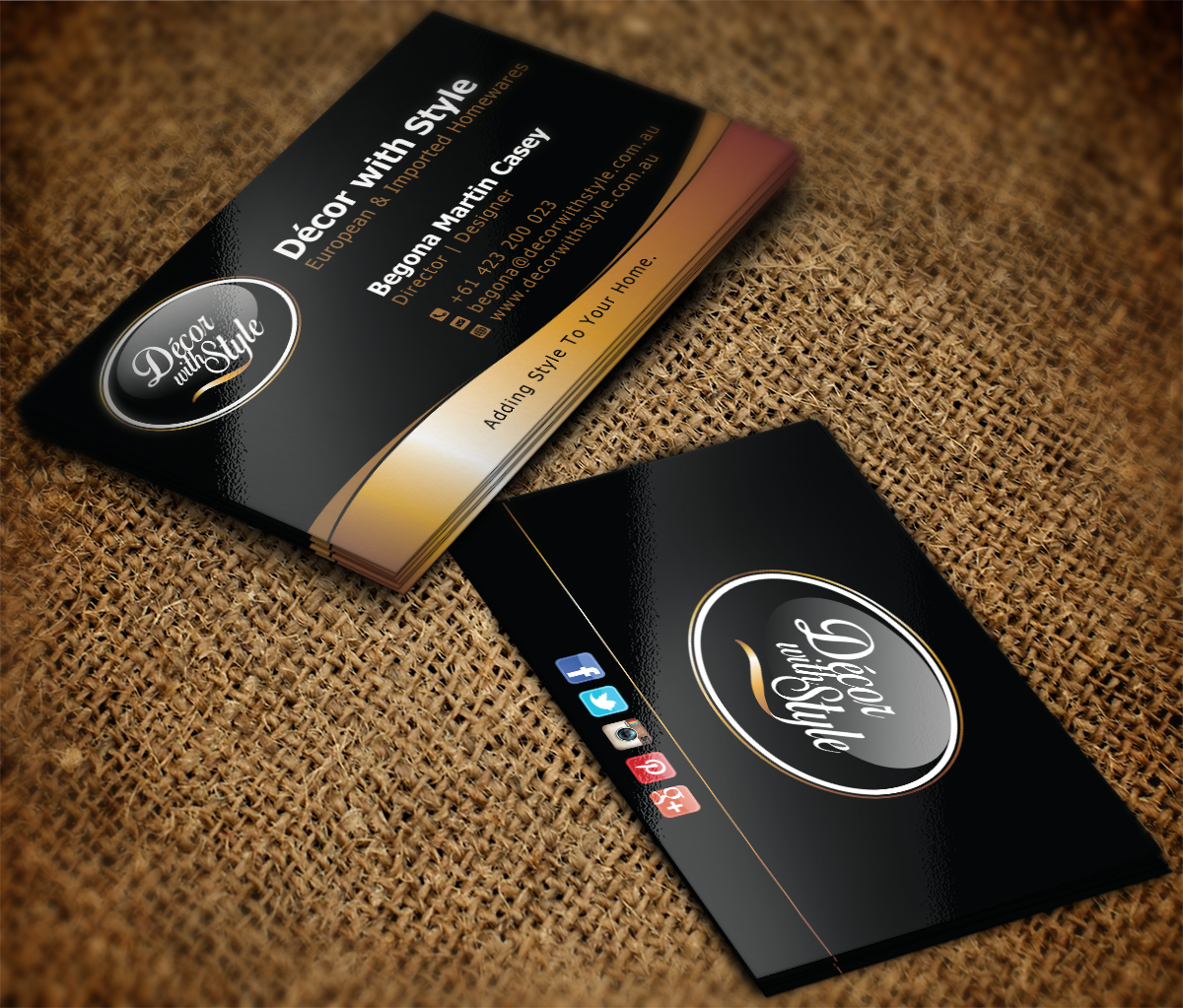 Diseño de Tarjeta de Presentación por MT para Decor with Style | Diseño #7813500