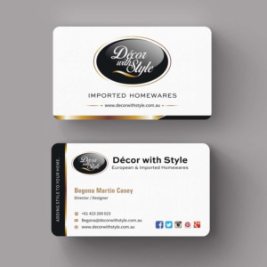 Diseño de Tarjeta de Presentación por INDIAN_Ashok para Decor with Style | Diseño: #7723629