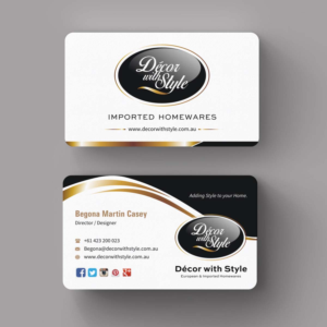 Diseño de Tarjeta de Presentación por INDIAN_Ashok para Decor with Style | Diseño: #7723636