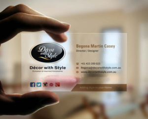Business Card Design by INDIAN_Ashok for Decor with Style | Design: #7723650