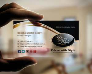Business Card Design by INDIAN_Ashok for Decor with Style | Design: #7723655