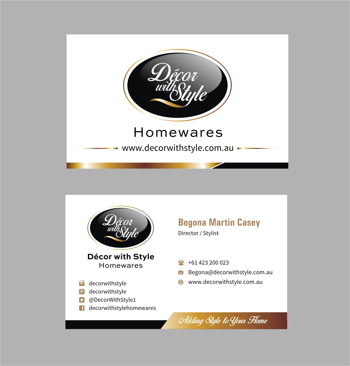 Business Card Design by INDIAN_Ashok for Decor with Style | Design #7909843