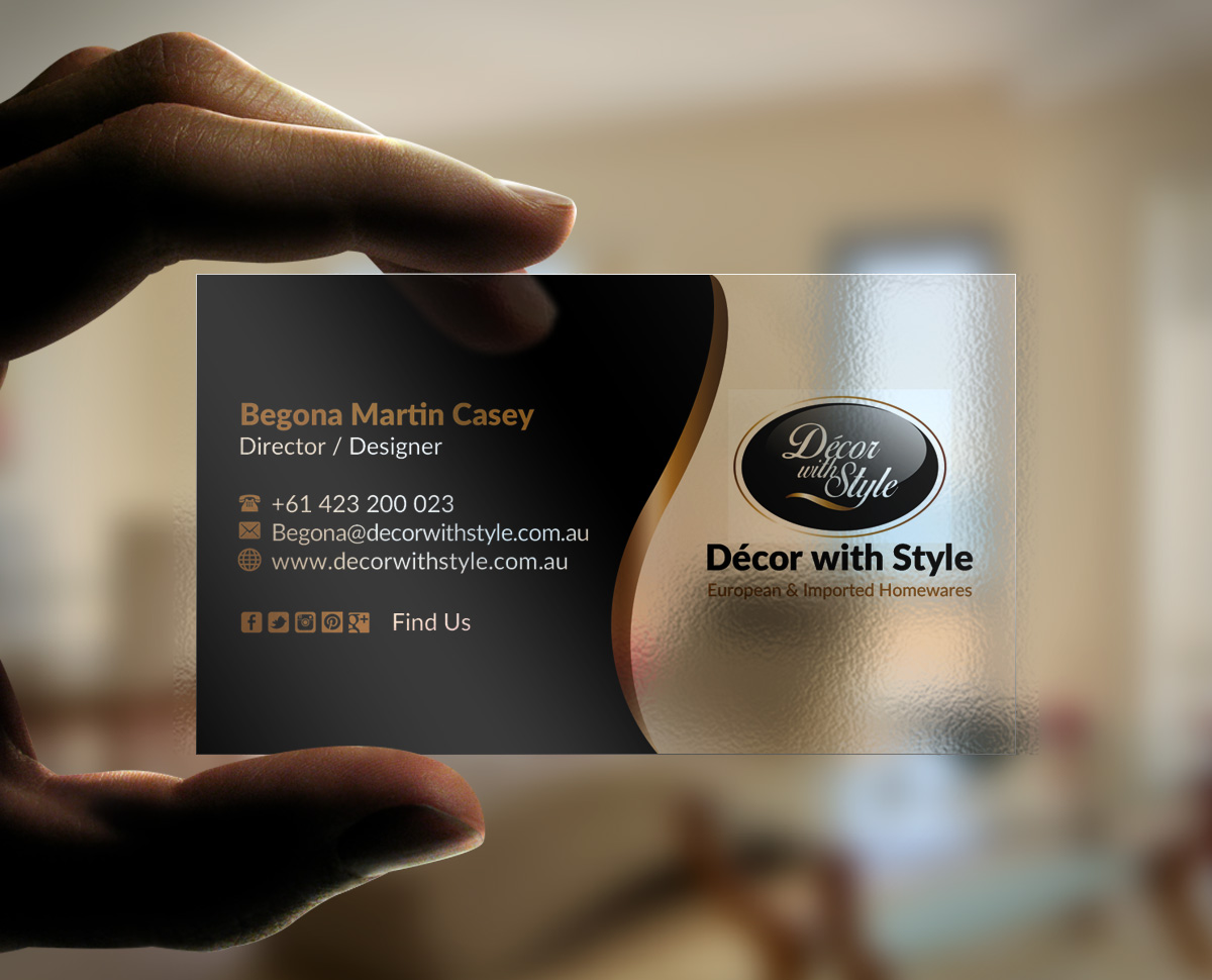 Business Card Design by nuhanenterpriseIT for Decor with Style | Design #7805221
