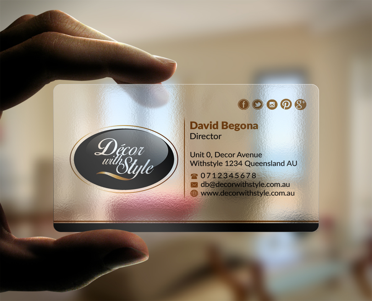 Diseño de Tarjeta de Presentación por AFHUN para Decor with Style | Diseño #7810500