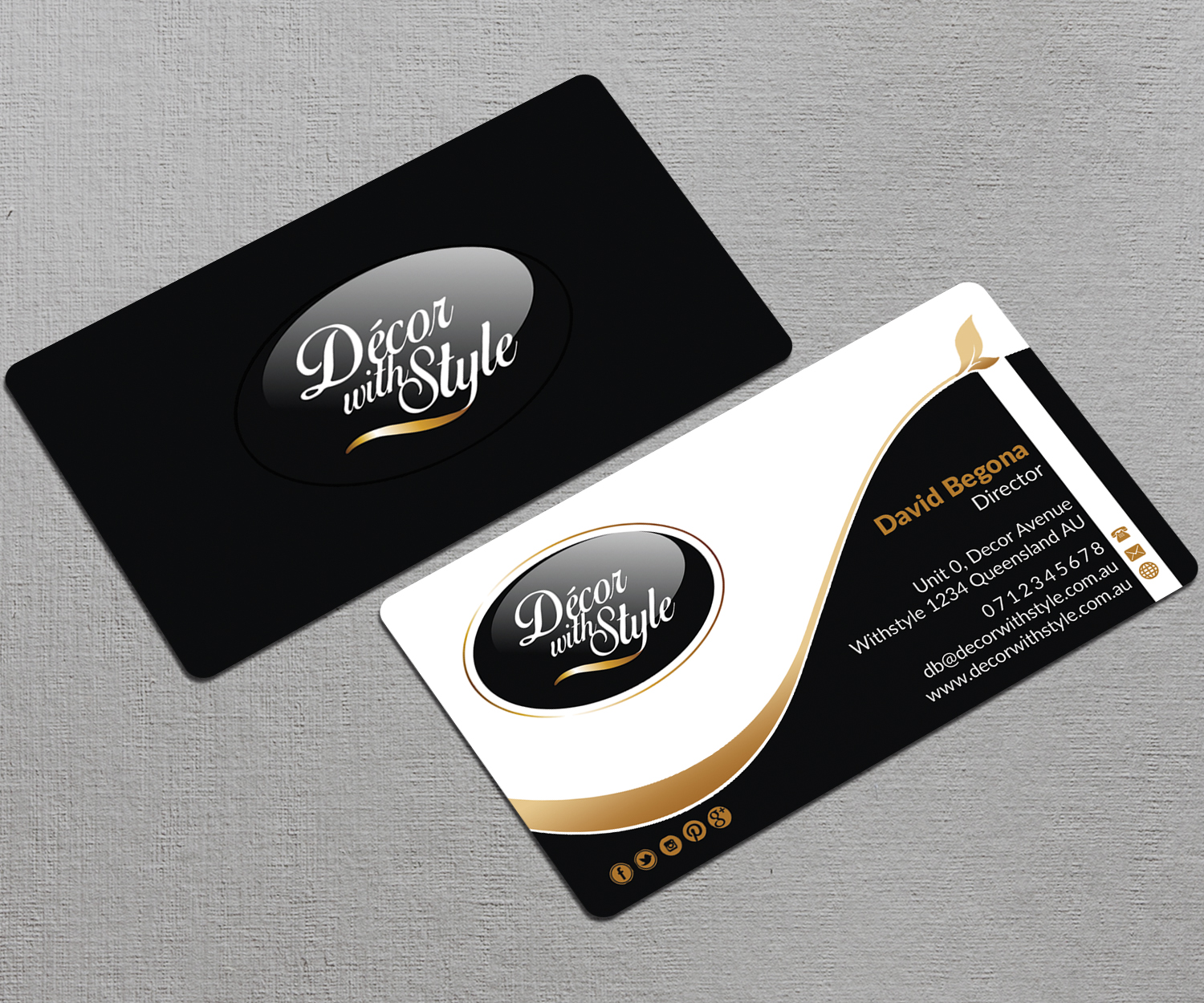 Diseño de Tarjeta de Presentación por AFHUN para Decor with Style | Diseño #7810521