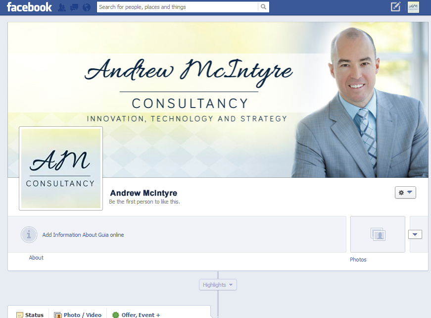 Facebook Design by lilianelj for Andrew McIntyre Consultancy | Design #1972363