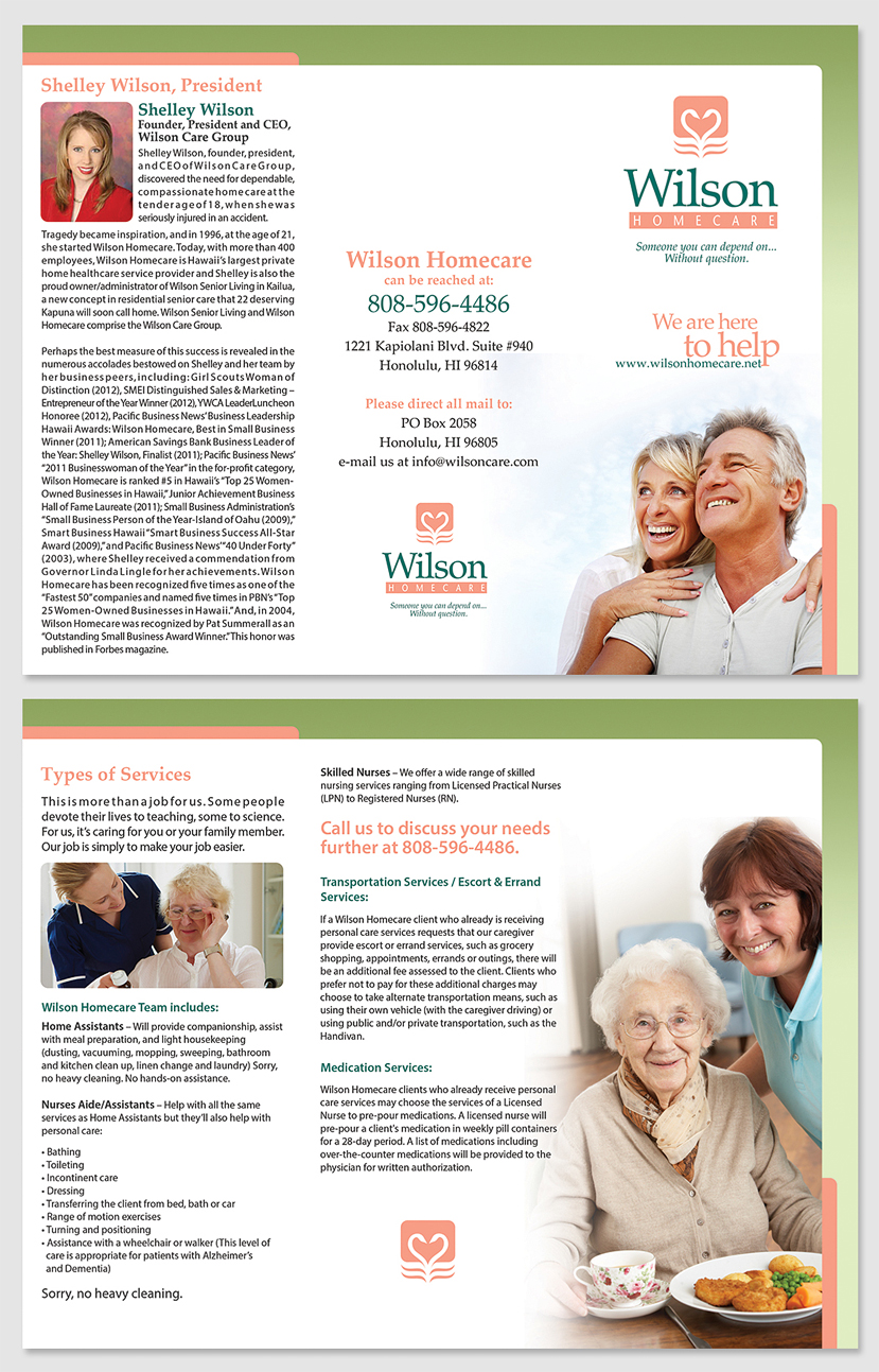 Brochure Design by Latest Design Ideas for Wilson Care Group | Design #1935776