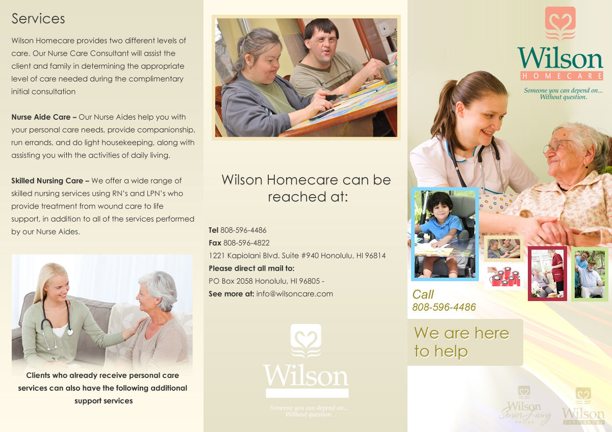 Diseño de Brochure por Kamran para Wilson Care Group | Diseño #2138732